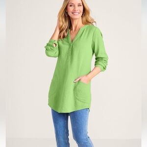 Soft Surroundings Women’s Santorini Gauze Pullover Sz L